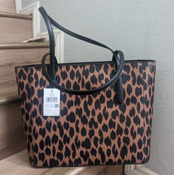 Kate Spade Schuyler Spotted Animal Print Medium Tote - Picture 2 of 7